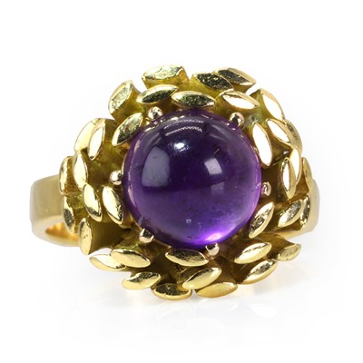 Lot 110 - An 18ct gold amethyst ring by John Donald, c.1989