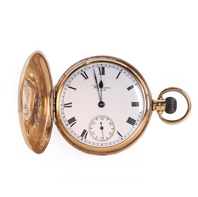 Lot 306 - A 9ct gold Waltham U.S.A. mechanical side wind pocket watch