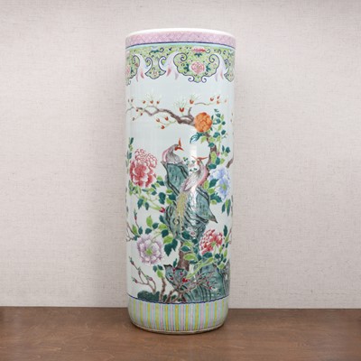 Lot 235 - A Chinese famille rose umbrella stand