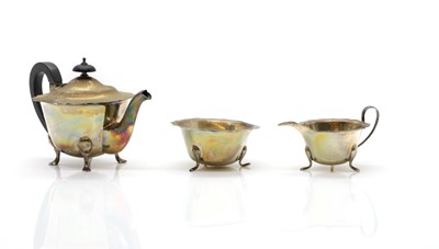 Lot 17 - A three piece silver tea service
