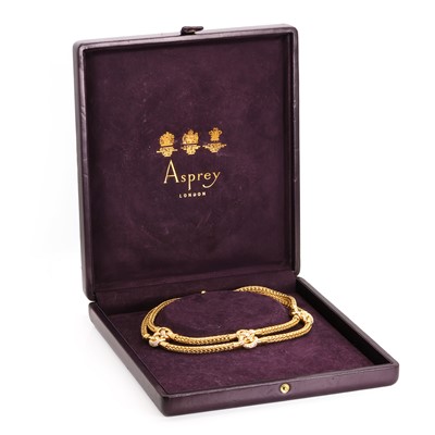 Lot 126 - An 18ct gold and diamond necklace, by Asprey