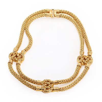Lot 126 - An 18ct gold and diamond necklace, by Asprey