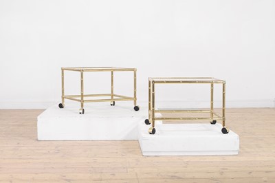 Lot 183 - A pair of gilt-metal faux bamboo side tables