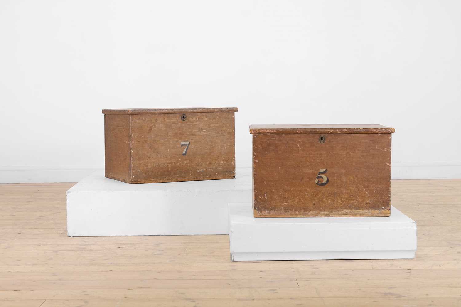 Lot 176 - A pair of scumbled pine boxes