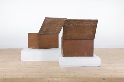 Lot 176 - A pair of scumbled pine boxes