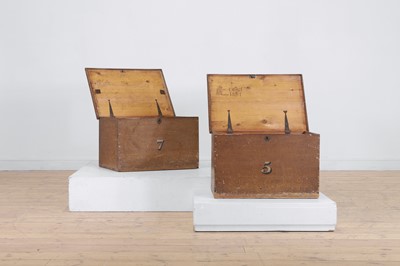 Lot 176 - A pair of scumbled pine boxes
