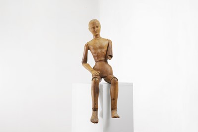 Lot 508 - A large stained-pine artist's lay figure