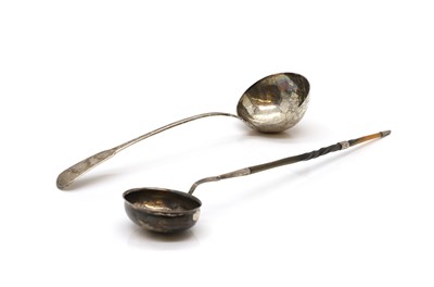 Lot 21 - A Georgian fiddle pattern silver ladle