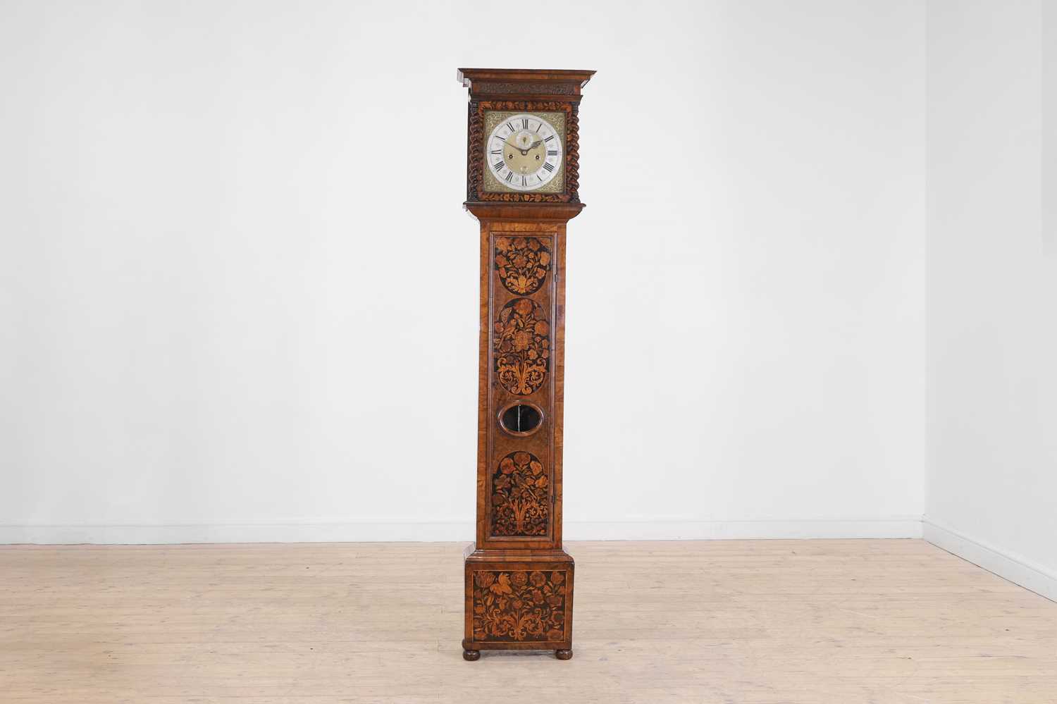 Lot 345 - A William and Mary walnut and marquetry longcase clock by Joseph Windmills of London