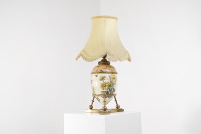 Lot 275 - A Victorian porcelain oil lamp