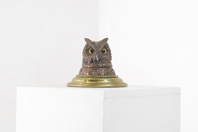 Lot 291 - A Victorian brass and copper cast inkwell