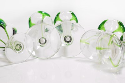 Lot 134 - A group of five Stuart & Sons 'Cairngorm' glass vases