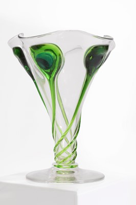 Lot 134 - A group of five Stuart & Sons 'Cairngorm' glass vases