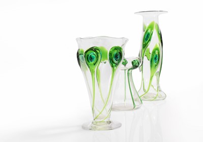 Lot 133 - A group of three Stuart & Sons 'Cairngorm' glass vases