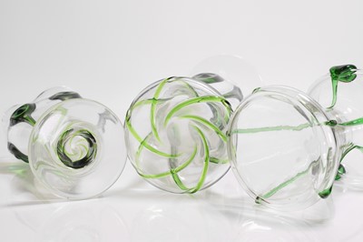 Lot 133 - A group of three Stuart & Sons 'Cairngorm' glass vases