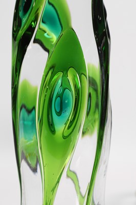 Lot 133 - A group of three Stuart & Sons 'Cairngorm' glass vases