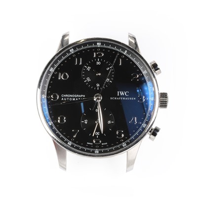 Lot 329 - A gentlemen's stainless steel IWC Schaffhausen chronograph automatic strap watch