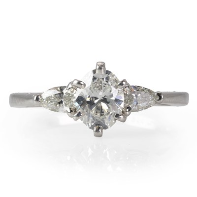 Lot 168 - A three stone diamond ring