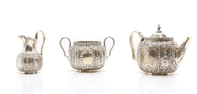 Lot 91 - A Victorian three piece silver tea service