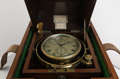 Lot 266 - A mahogany and brass-mounted marine chronometer