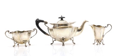Lot 48 - A three piece silver tea service