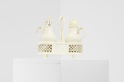 Lot 390 - Three creamware table items