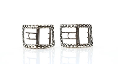 Lot 103 - A pair of George III silver shoe buckles