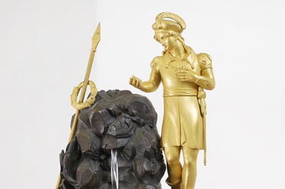 Lot 352 - An Empire-style patinated and gilt-bronze mantel clock