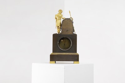Lot 352 - An Empire-style patinated and gilt-bronze mantel clock