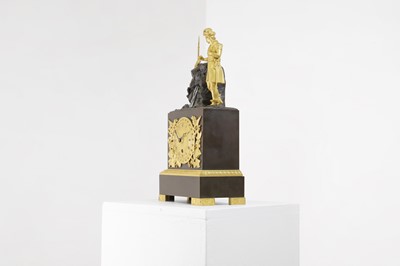 Lot 352 - An Empire-style patinated and gilt-bronze mantel clock