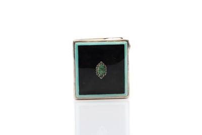 Lot 81 - An Art Deco silver and guilloche enamel ciagrette case
