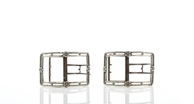 Lot 100 - A pair of George III silver shoe buckles