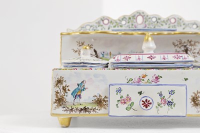 Lot 399 - A faience inkstand