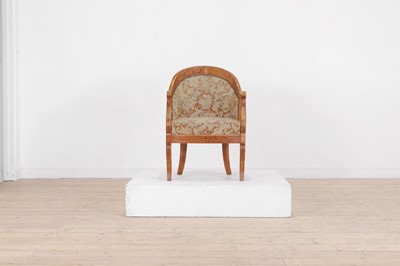 Lot 151 - A small satinwood tub chair