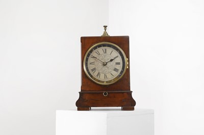 Lot 517 - A mahogany 'noctuary' or 'night watchman's' mantel clock