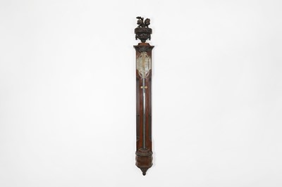 Lot 296 - A George III mahogany stick barometer