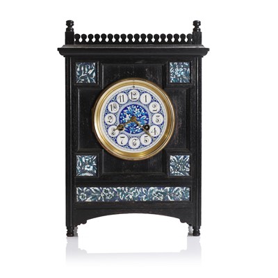 Lot 26 - An Aesthetic Movement ebonised mantel clock