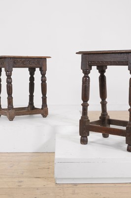 Lot 144 - Two oak joint stools
