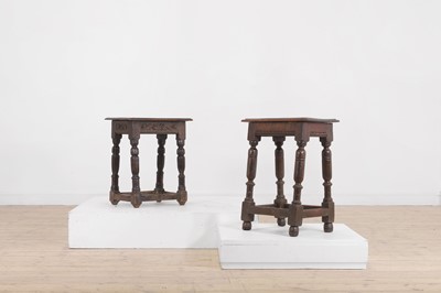Lot 144 - Two oak joint stools