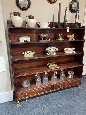 Lot 462 - A large Regency mahogany waterfall bookcase