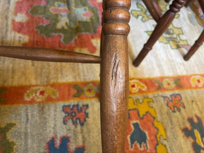 Lot 196 - A harlequin set of eight elm and beech Oxford single chairs