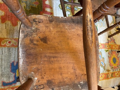 Lot 196 - A harlequin set of eight elm and beech Oxford single chairs