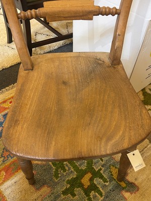Lot 196 - A harlequin set of eight elm and beech Oxford single chairs