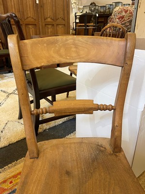 Lot 196 - A harlequin set of eight elm and beech Oxford single chairs
