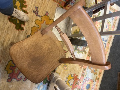 Lot 196 - A harlequin set of eight elm and beech Oxford single chairs