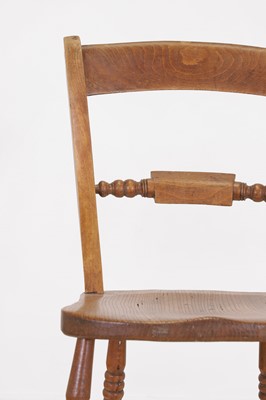 Lot 196 - A harlequin set of eight elm and beech Oxford single chairs