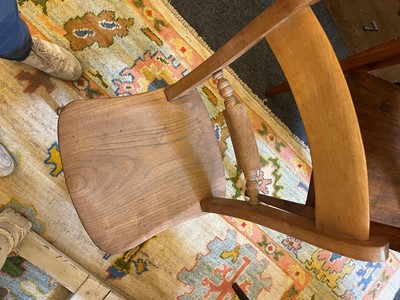 Lot 196 - A harlequin set of eight elm and beech Oxford single chairs