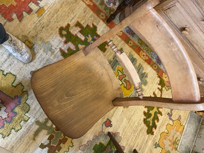 Lot 196 - A harlequin set of eight elm and beech Oxford single chairs