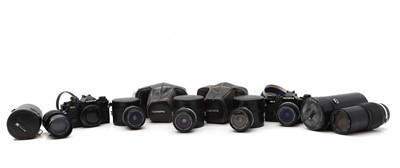 Lot 414 - A collection of Olympus cameras and equipment