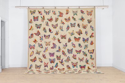 Lot 326 - A suzani-style wool flat-weave carpet